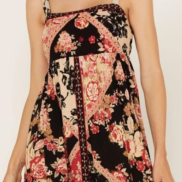 BOG Band of Gypsies Collective Anthem of the Sun Boho Midi Dress Sz Large Floral - Picture 5 of 11